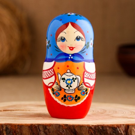 Nesting doll "tea party" 18 cm, 5 puppet, manual painting-2