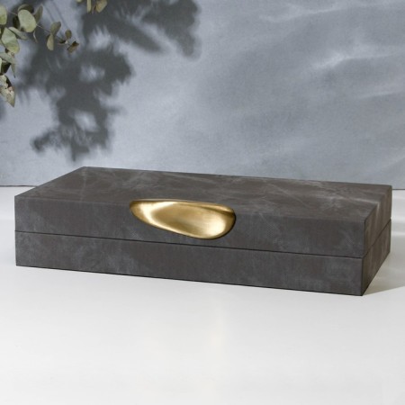 The casket for jewelry "gray marble" eco -leather, set 2 pcs.-10