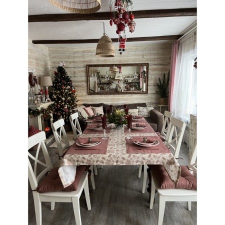 Nordic Holiday tablecloth, size 150x220 cm, beige color-8