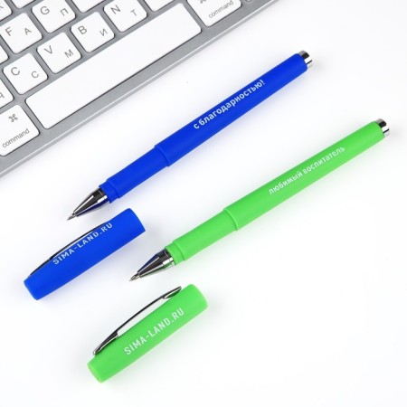 Gel pen “Our beloved teacher!”, 2 pcs., Blue and red pasta-3