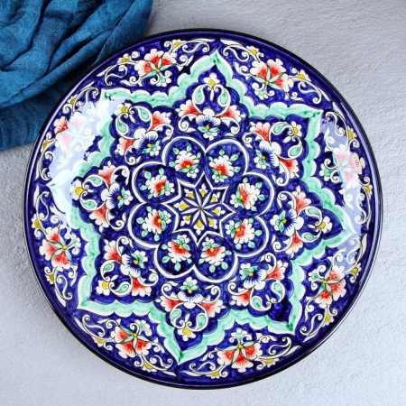 Largan Rishtan ceramics "Flowers", 32 cm, blue-8