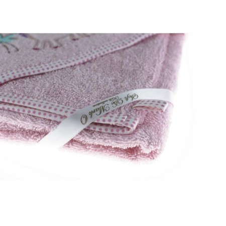 Fanny Dino corner towel, size 80x80 cm, pink color-2