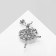 Brooch "Ballerina" Femininity, pink color in silver