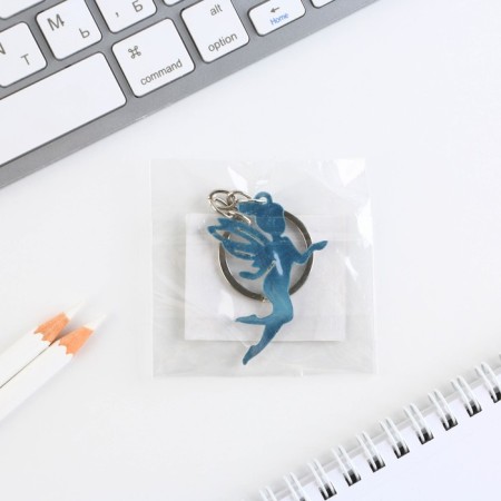 Key keychain Acrylic mirror "Fairy", 3.7 x 5.2 cm-3