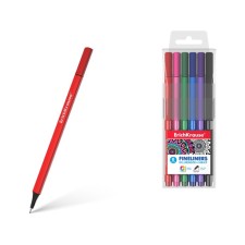 A set of capillary pens 6 colors, 0.4 mm, Erichkrause, a line 0.4 mm, a trihedral case, a needle node, a blister