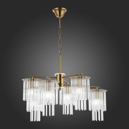 Suspended EVOLUCE lamp. Sle1122-303-06. Lynden. 6x40 watts, E14, 71x71x47 cm, brass color-4