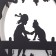 Sconces "Girl and kitten" LED 24W 3000-4000K Black 22x3.5x22 cm