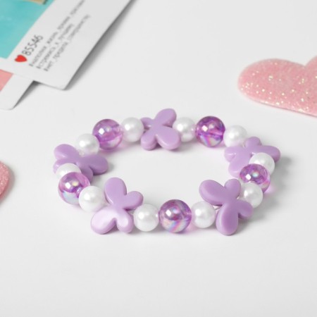 Bracelet Children's "chosen" butterfly, white-lilac color