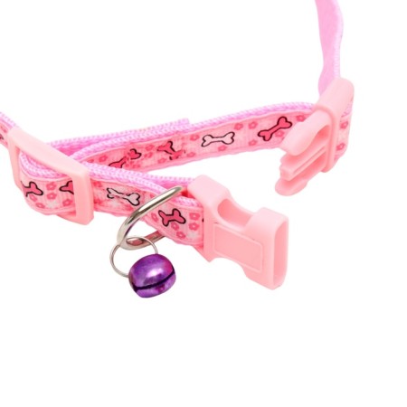 Nylon “Star Bones” collar, 36 x 1.5 cm, pink-1
