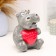 Piggy bank "Hippo with heart" Gray, 14cm