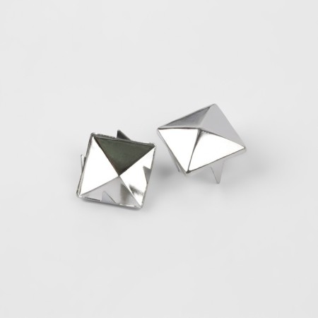Holnita "Pyramid", 11 × 11 mm, 4 mounts, 50 pcs, silver color-1