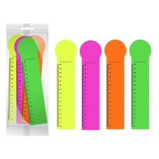 A set of 4 bookmarks of plastic Erichkrausematt Neon, scale 15cm, mix