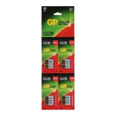 Battery Alkalin GP, ​​AAA, LR03-16BL, 1.5V, tear-off blister, 4x4 pcs