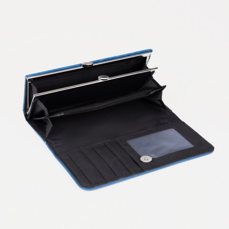 Women's wallet on magnet, blue color-2
