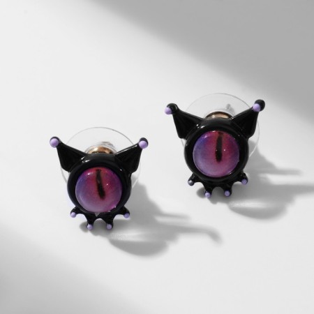 Earms with enamel "Montstrika" with ears, black color