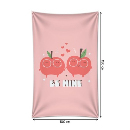 Decorative panel with photo printing "Happy Apples", vertical, size 100x150 cm-1