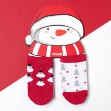 Set of New Year's children's socks crumb I am Snowman, 2 pairs, 12-14 cm