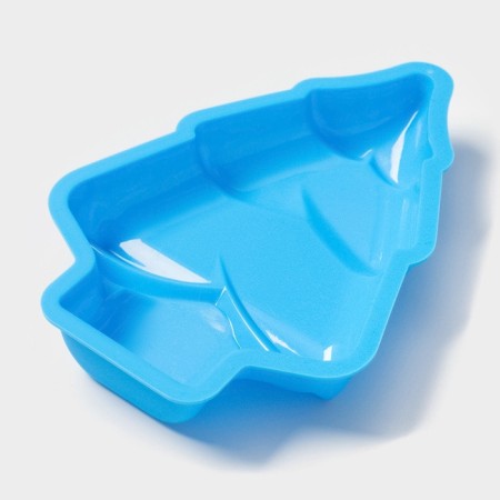 Baking uniform "Christmas tree", silicone, 13.5 × 10.5 cm, blue color-2
