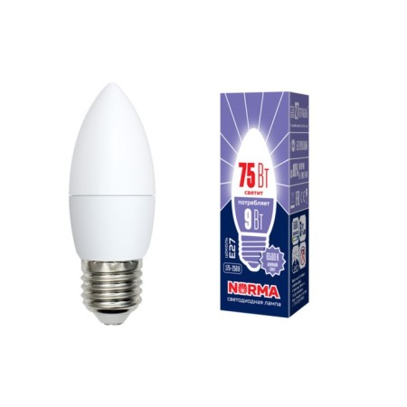 LED LED Uniel, E27, 9 W, glow day white