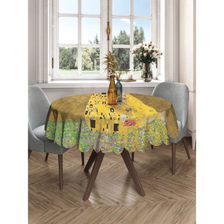 Gabel “Gustav Klimt Kiss”, Round, Saten, D = 150 cm on the table-2