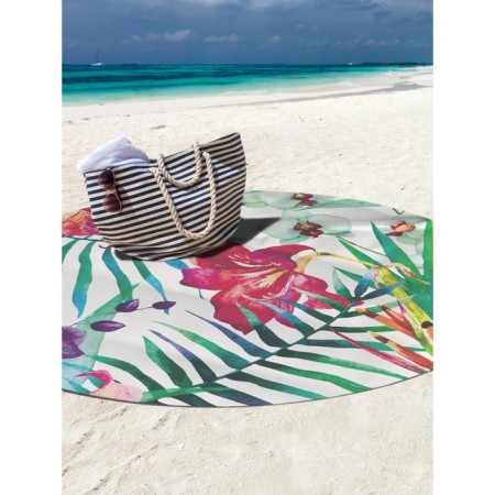 Pareo and beach rug "Tropical Plants", D = 150 cm-2