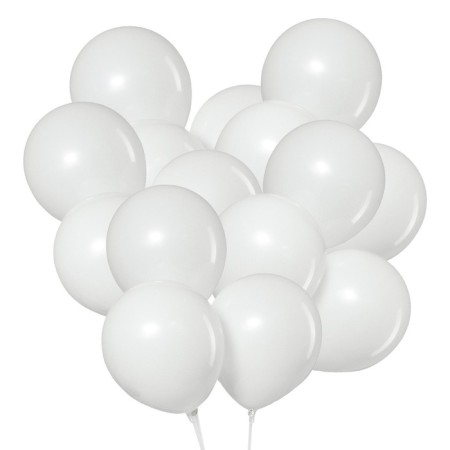 Latex ball 12 ", pastel, set 12 pcs., White color-1