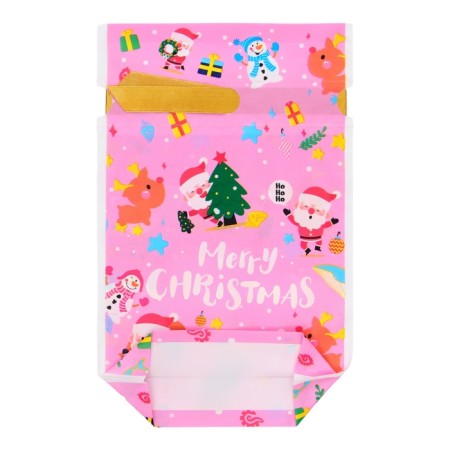 Polyethylene gift package with ties "Santa", 15x23cm-3