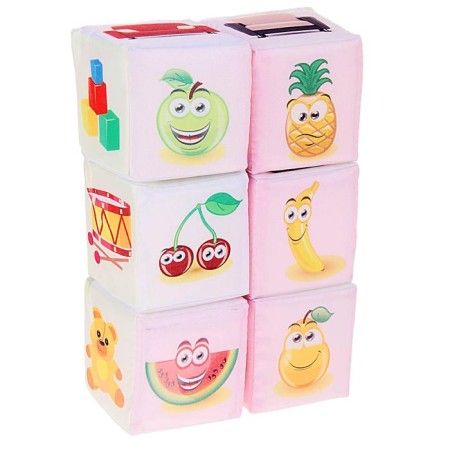 Set of soft cubes "objects", color mix-1