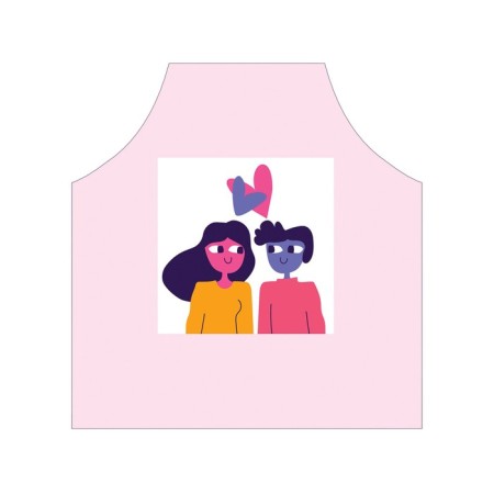 Apron of a kitchen with a photo print "Lovers", adjustable, size OS-2