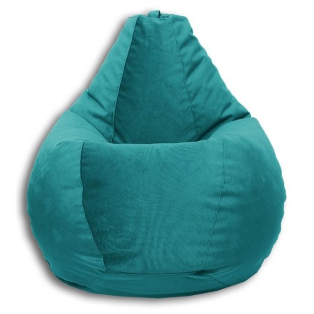 The hand-bag “pear” is positive karate, size XL, diameter 95 cm, height 125 cm, velor, turquoise color