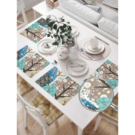 Set of napkins for setting the table "Forest Jewelry", rectangular, size 32x46 cm, 4 pcs-1