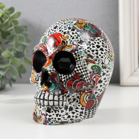 Souvenir Polystone "Skull Color" mix 9x11x13 cm-4