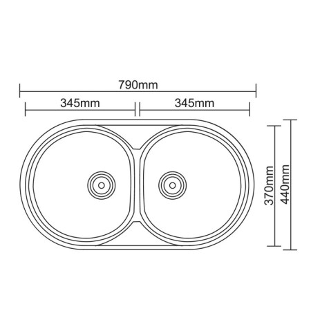 Kitchen car wash Accoona AB4479B, mortise, double, thickness 0.6 mm, 790x440x165 mm, glossy-5