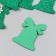 Decor "Bell with flower" 5x6 cm green set 6 pcs foom glitter