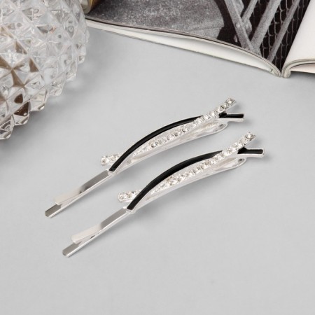 Invisibility for hair "Kalie" (set 2 pcs) arc, 6 cm, silver