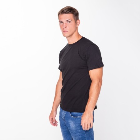 T -shirt male plain, black color, size 48-2