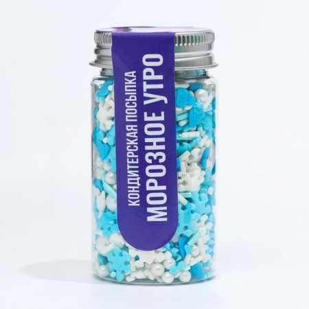 Confectionery sprinkling "frosty morning", blue and white, 50 g-1