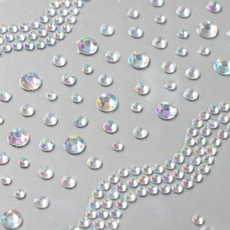 Sticker of rhinestones "river" silver 22.5x11.5 cm-2