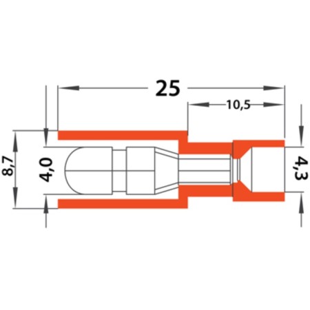 Clotted plug-in-insulated plug 4 mm 0.5-1.5 mm² (RShPi-P 1.5-4/RSHIPP 1.25-4) red-2