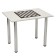 Chess table on metal legs, white, 90 x 65 cm