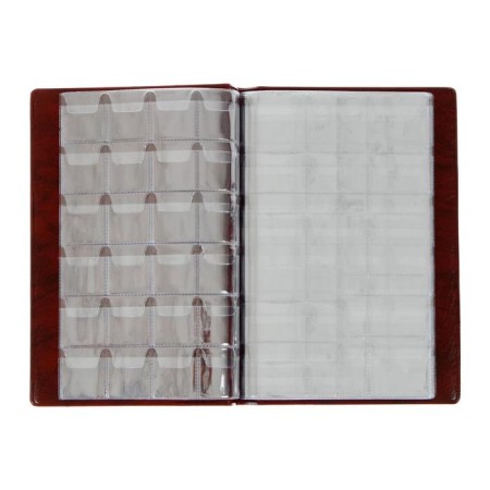 Album for coins 125 x 185 mm Calligrata "Combi" for 138 coins, 8 sheets, covering artificial leather, brown-3