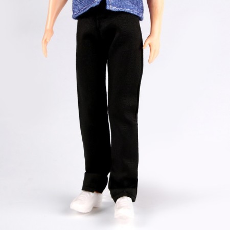 Jeans for puppet men, length - 18 cm, black color-2