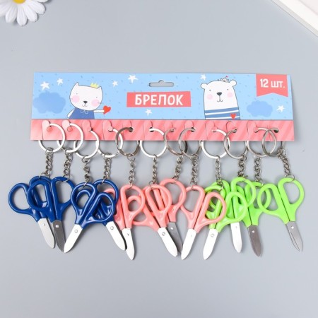 Metal keychain, plastic "Bright scissors" mix 4.5x7 cm-4