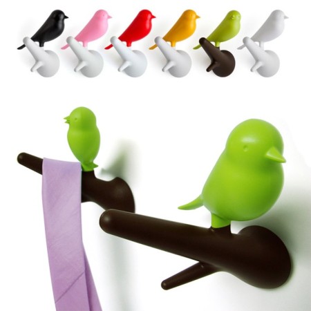 A set of 2 wall hangers Sparrow, white / black color-1