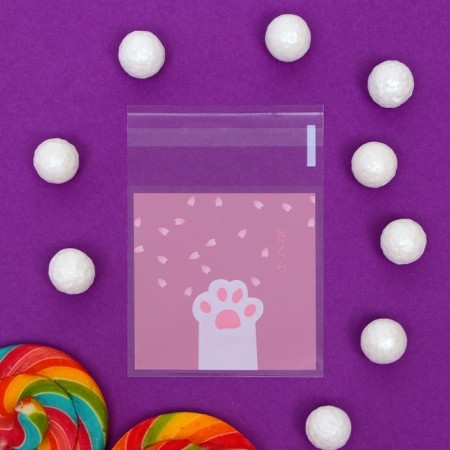 BOPP package with sticky tape, "Sakura", 7*7+3cm-2
