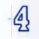 Candle for cake the number "4", tone rim, 7 cm, mix
