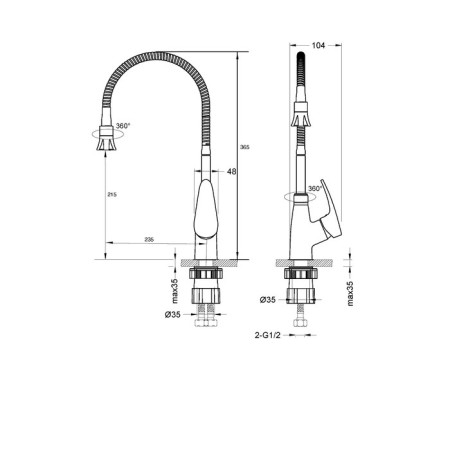 LEMARK LINARA LM0413C kitchen mixer, for a kitchen with flexible pouring, chromium color-2