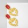 Earrings "Heart" Athens, red color in gold