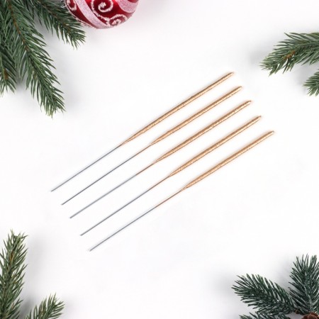 Bengal lights "Salute", 17 cm, 5 pcs, gold, 30 seconds-2