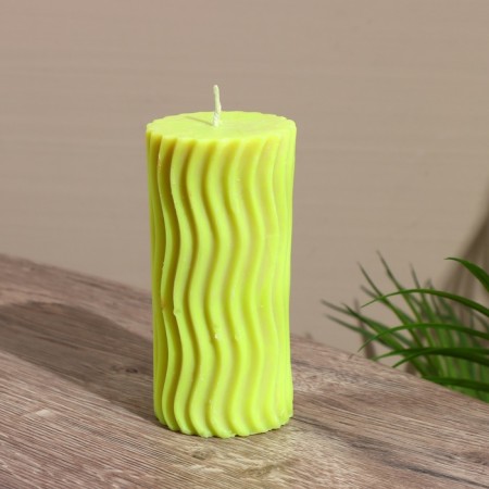 Candle "Waves" 6x6x12 cm, soy wax mix-2